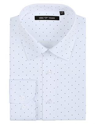 verno - Verno Fashion Men’s Printed Polk-a-Dot Classic Fit Long Sleeve ...