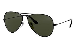 Ray-Ban RB3025 Aviator Sunglasses (58 mm, Gold Metal Frame/Non-Polarized Green G-15 Lens)