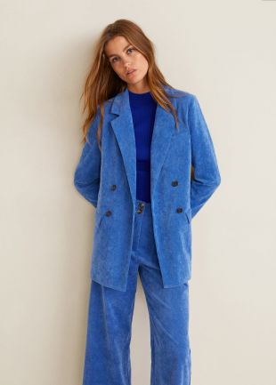 Veste structurée velours milleraies