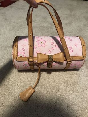 Ariana Grande Louis Vuitton x Murakami Cherry Blossom Papillon Satchel bag  worn in the thank u, next