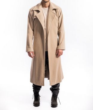 Pre Order / hommes surdimensionné pardessus / Nude pardessus / Wrap manteau minimaliste manteau pour hommes / beige Cachemire manteau / manteau de laine / surdimensionné manteau