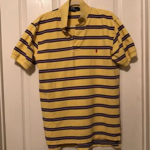 Ralph Lauren Striped Pique Collared Polo Shirt