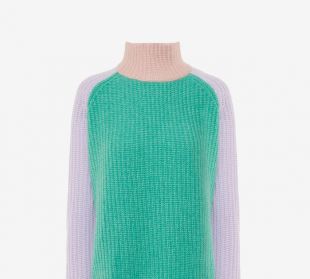 Pull col roulé Vert