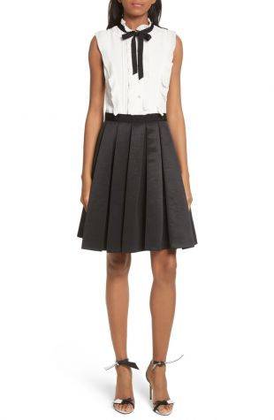 Ted Baker - Ted Baker London Pleated Neck Tie Dress