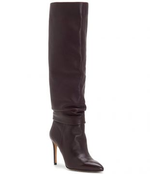 vince camuto kashiana leather scrunch over the knee boots