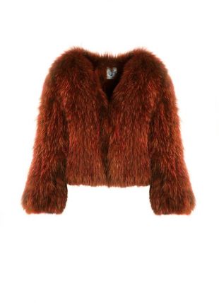 Mode & Affaire Exotique Luxury Fur Coat in Rust