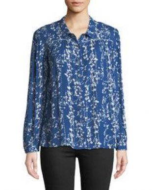 Floral Print Button Front Shirt