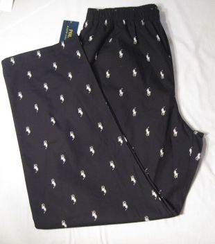 Polo Ralph Lauren Men's Pajama Lounge Pants NWT Black 100% Cotton