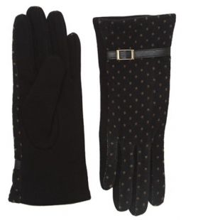 Black polka dot gloves