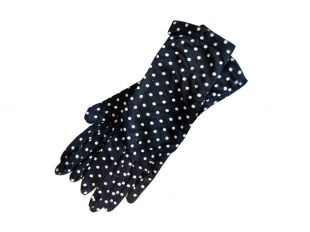Silk Polka Dots Short Gloves
