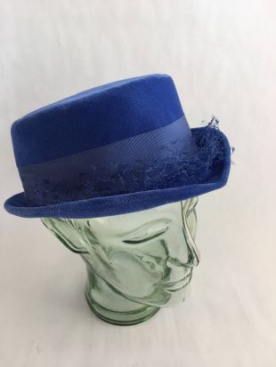 Blue velour top hat