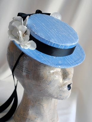 blue victorian hat