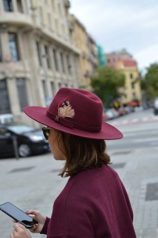 Burgundy Salter Hat by Raceu Atelier - 100% Wool Felt - Fedora Hat
