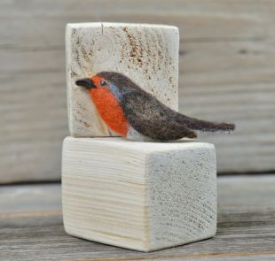 Broche oiseau Rouge gorge