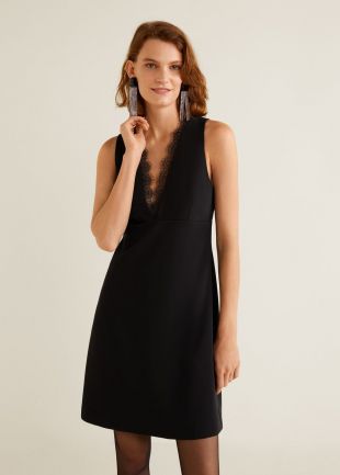 Robe avec empiècement en dentelle