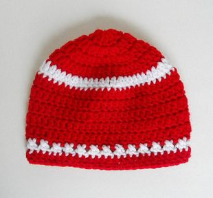 Naissance à adulte chapeau rouge avec du blanc à rayures fille Noël Cap pré ADO garçon d’hiver de Saint Valentin Journée bonnet 4 juillet automne calotte prêt à être expédier