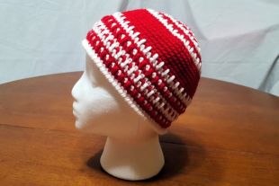 Enfant enfants d’hiver, vacances, Noël chapeau, bonnet, Toque   rouge / blanche fait main au Crochet
