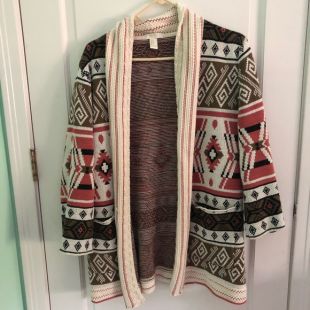 Tribal Pattern Chunky Cardigan