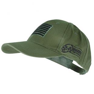 Voodoo Tactical 20-9353 Contractor Baseball Cap w/ Sewn on Flag Patch, Olive Drab