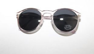 Vintage des années 80 90 s clair Lunettes de soleil bleu Big Horn rond cerclé Kid Club de cadavres d’animaux Rave Festival TN o NOS Lennon gris objectif clé trou pont