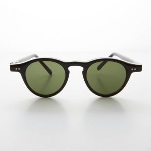 Petite ronde corne jante Dapper Pantos lunettes Vintage avec trou de serrure pont Rodgers