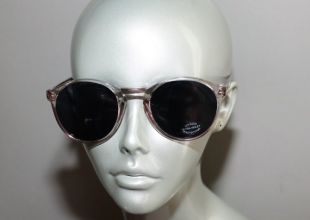 Vintage des années 80 90 s clair Lunettes de soleil bleu Big Horn rond cerclé Kid Club de cadavres d’animaux Rave Festival TN o NOS Lennon gris objectif clé trou pont