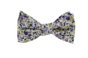 Floral violet de noeud papillon Bowties.Wedding Floral.Butterfly Bowtie.Cotton papillon pour Men.blue avec Violet.Self cravate noeud papillon avec motif Floral.