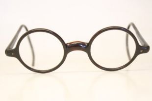 Antique rond marron Vintage lunettes ronde 9642 {largeur} objectif size {lens size} pont taille {pont} rond Vintage lunettes
