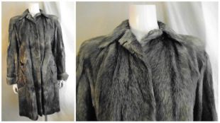 Manteau chèvre voiture manteau gris Swing manteau de fourrure années 1940 grand