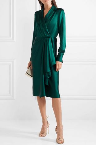 Jason Wu Wrap effect silk charmeuse dress
