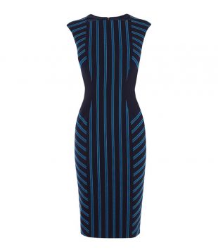Karen Millen Stripe Corset Pencil Dress