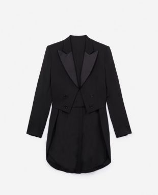 Veste de tailleur laine noire queue de pie
