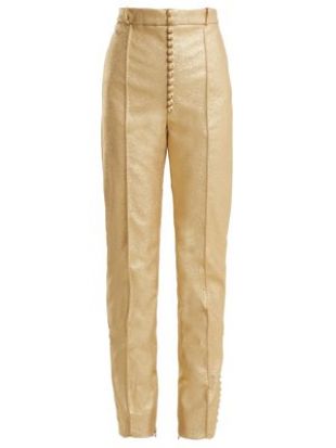 Hillier Bartley Glam metallic faux leather trousers