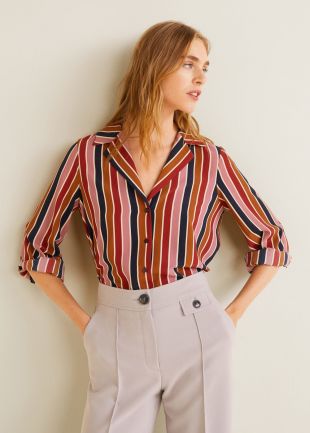 Chemise rayée multicolore