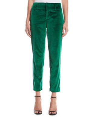 Alice + Olivia Stacey Slim Velvet Ankle Pants