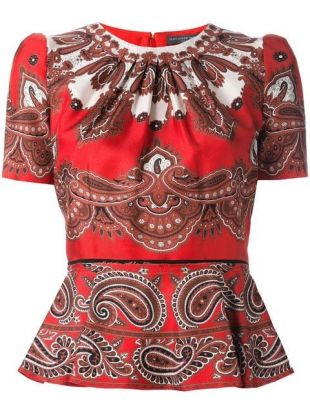 Alexander McQueen Paisley Peplum Top