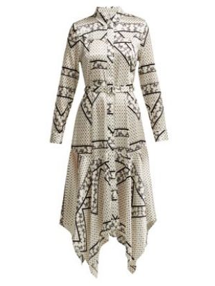 Ganni Blakely scarf print silk blend dress