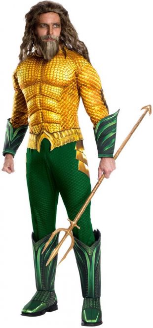 Pour Hommes Deluxe Aquaman Dc Comic HÃ©ros Tv Livre Film Costume DÃ©guisement | eBay