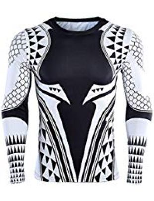 PAPWELL Aquaman T Shirt Exclusive 3D Printed Costume DC Comics King of Atlantis Jason Mamoa Long Sleeve Tops Tshirt