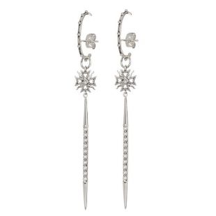 Luv Aj The Fleur Spike Drop Earrings  Silver