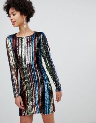 Stradivarius   Robe à sequins arc en ciel