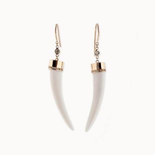 Jacquie Aiche Small Bone Horn Earrings