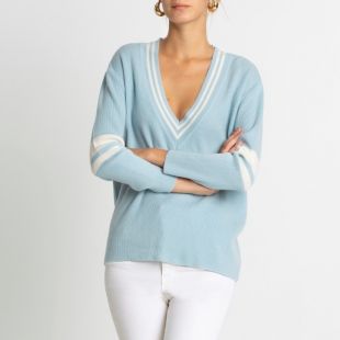 pull cachemire femme BLEU CIEL