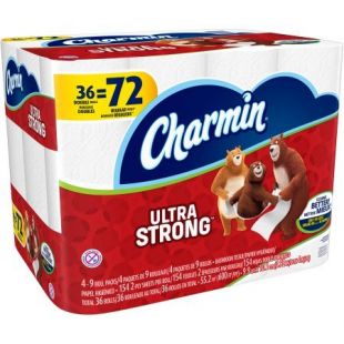 Charmin Ultra Strong Toilet Paper Double Rolls, 154 Sheets, 36 Rolls
