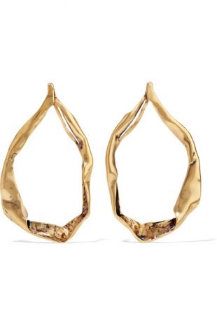 Gold tone hoop earrings