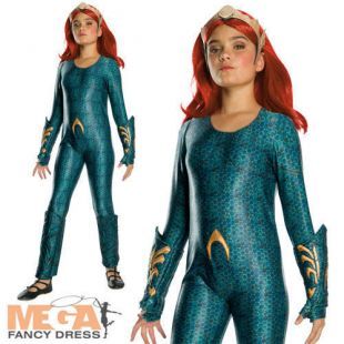 Mera Girls Fancy Dress Aquaman Superhero Comic Kids World Book Day Child Costume | eBay