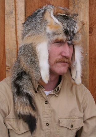 Chapeau de fourrure gris renard montagne homme