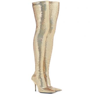 Knife sequinned over the knee boots