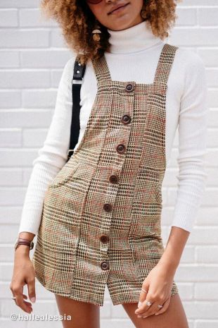 Urban Outfitters Joey Plaid Button-Down Skirtall Overall
