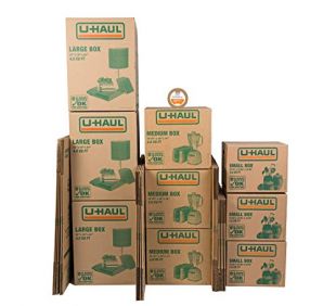U-Haul Moving Box Variety Pack 10 Small, 10 Medium, and 5 Large Boxes - Suitable for Moving, Packing, Shipping, and Storage - Bonus Roll of Tape Included